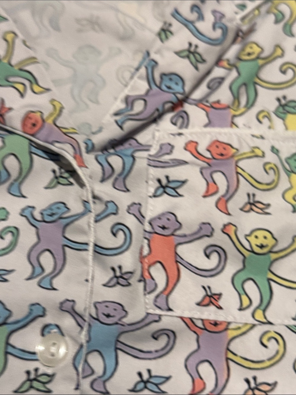 Kids Multicolor rainbow Monkey Print Pajama Set - Picture 4 of 10